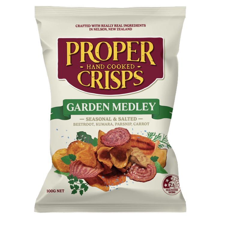 Front Image of Garden Medley Vege Crisps Product Shot